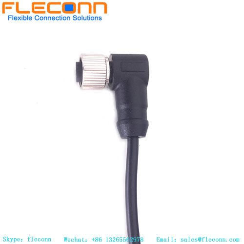 M12 4 Pin Right Angle Female Connector Cable