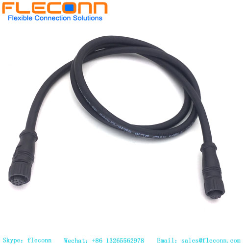 M12 8-pin Female Plastic Nut Injection Molding Cable