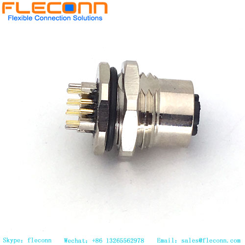 M12-X 8 Pin Female Panel Mount Connector