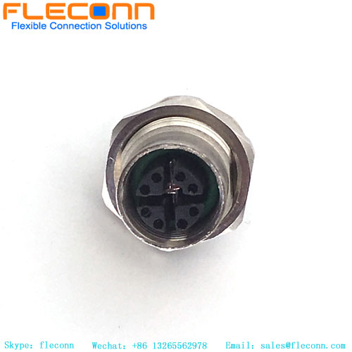 M12-X 8 Pin Female Panel Mount Connector