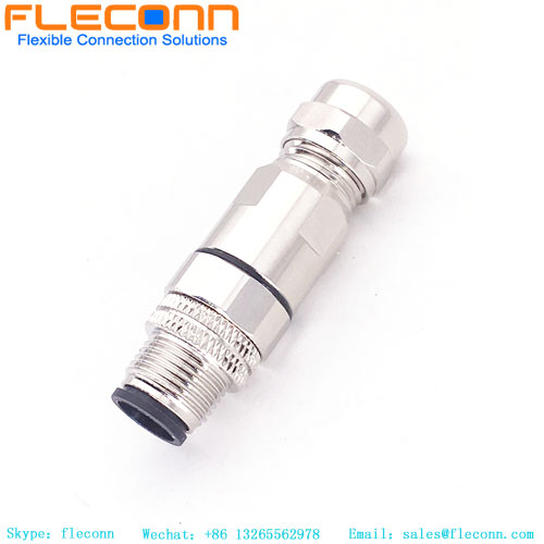 M12 12 Pin Male Connector, A Coded Waterproof Metal Shell Connector