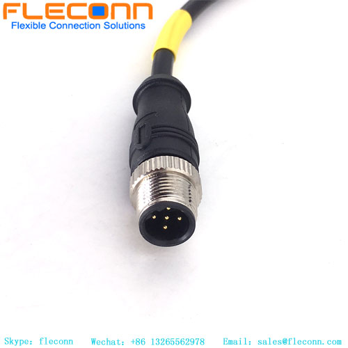 M12 5 Pin B-Coded Male Cable, B-Coded Male To A-Coded Female Waterproof Cable