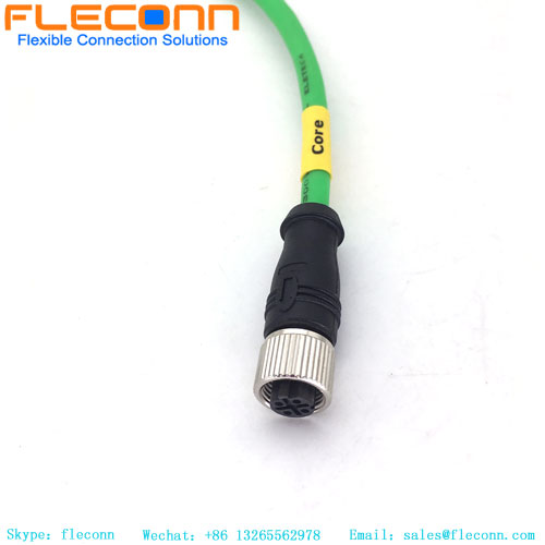 M12 X-Coded To D-Coded Connector Cable, Cat6A Industrial Ethernet High Speed Transmission Line
