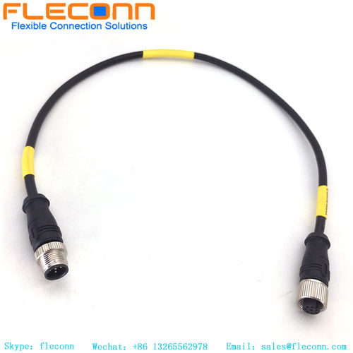 M12 5 Pin B-Coded Male Cable, B-Coded Male To A-Coded Female Waterproof Cable