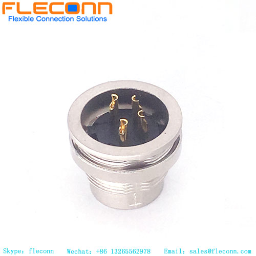 M16 4 Pole Male IP67 Waterproof Mount Connector