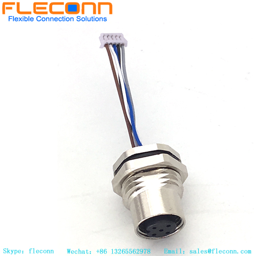 M12-X 8 Pin Female Panel Mount Connector
