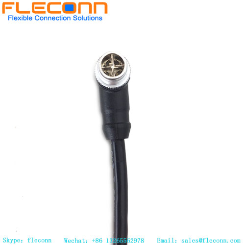 M12 X coded 8 Pin Male to Male Right Angle Ethernet Cable