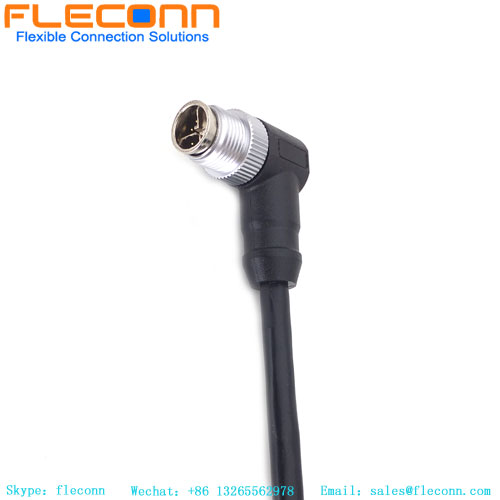 M12 X coded 8 Pin Male to Male Right Angle Ethernet Cable