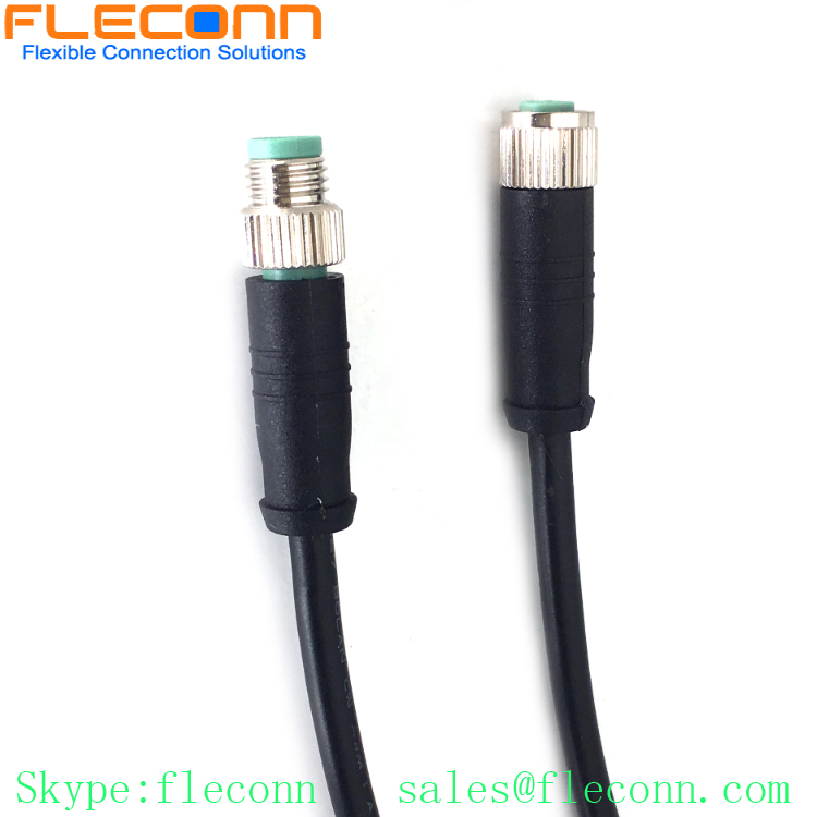 M8 B-coded 5Pin Male to Female Connector Plug Cable, IP67 IP68 Wateproof Connector Cable Cordset