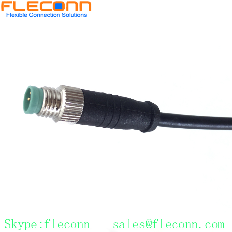 M8 4 Pole Male Cable, Outdoor LED Light Waterproof Cable