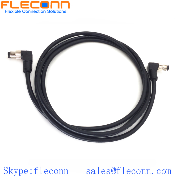 M8 4-Pole Male Right Angle Molded Cable