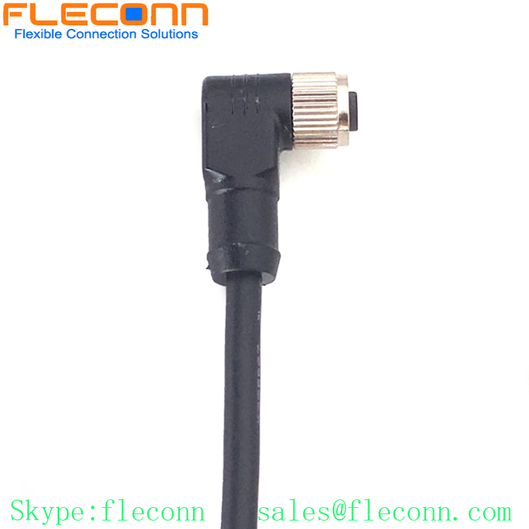 M8 5 Pole Female Cable, Right Angle, B-coding, TPU Moulded Connector Cable
