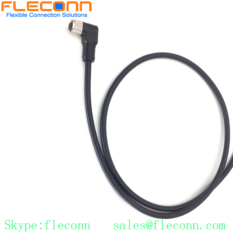 M8 90 Degree Angle Cable, 5P 5 Pin Female Connector, Unshielded PVC Jacket Cable