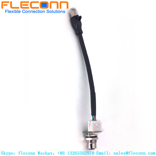 M12 X-Coded Female Panel Mount Connector to RJ45 cable with XAD 2.5mm Pitch B10B-XADSS-N Board Connector