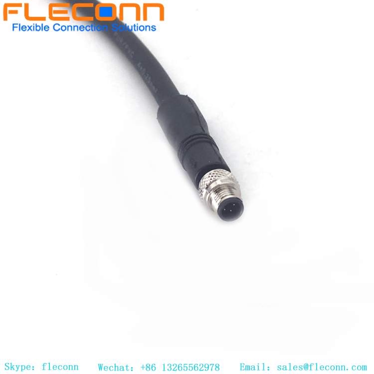 M5 2 3 4 Pin Straight Male Connector to Unterminated Sensor Cable