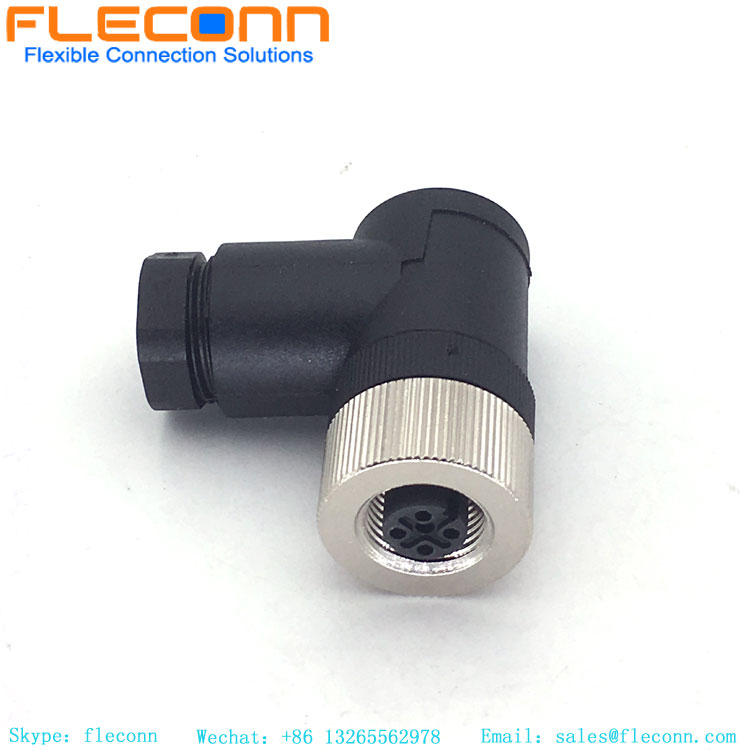 90 Degree M12 Connector A-Coded