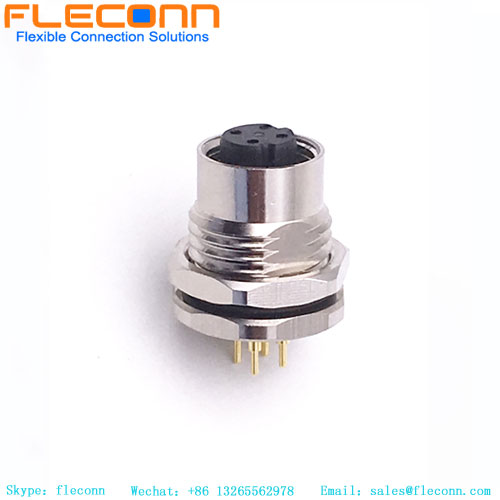 M12 Connector 4 Pin Panel Mount