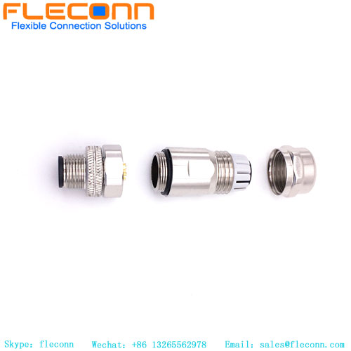 M12 8 Pin A-coded Male Socket