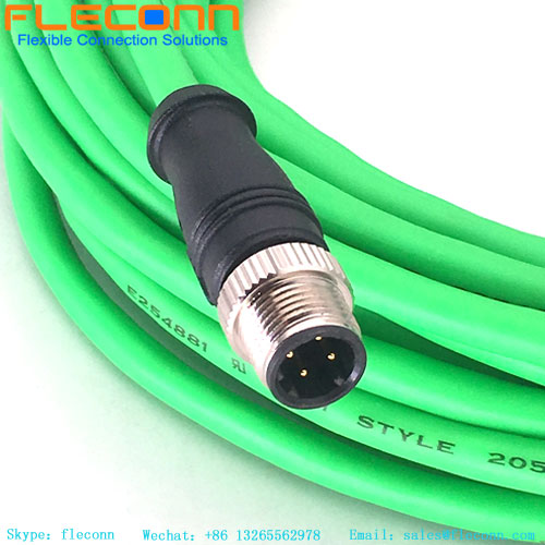 M12 4 Pin D-Coded Connector Cable