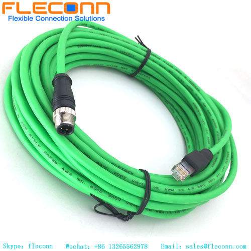 M12 D-Coded To Rj45 Cable