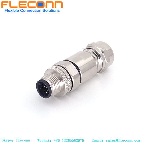 M12 17 Pin Circular Metal Shield Connector