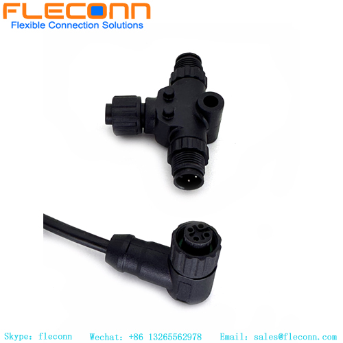 M12 4 pin A-coding T-Splitter Adapter M12 Plug Sensor Splitters