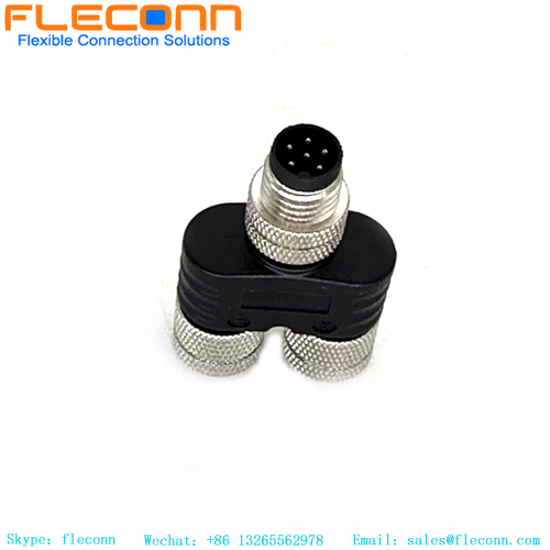 M12 6 Pin Y Type Splitter