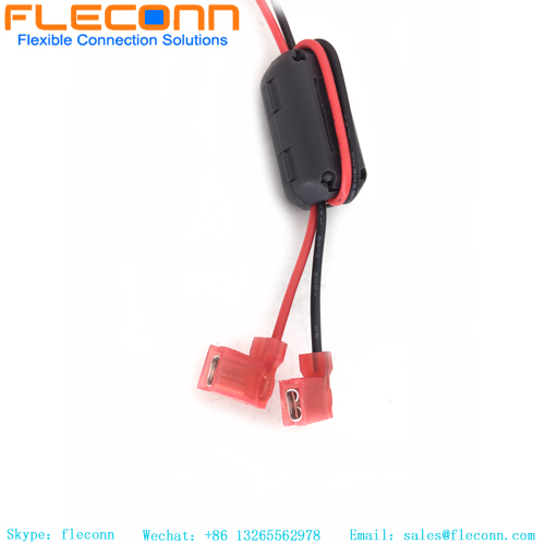 Custom KK396 2p Red and Black Terminal Harness with Magnetic Ring