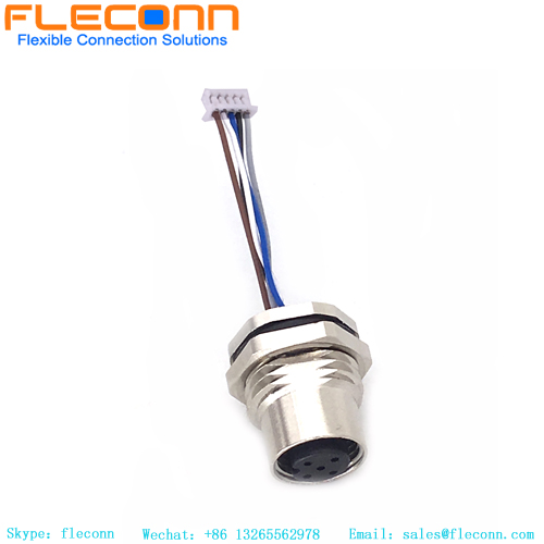 M12 5 Pin A-coded Female Front Fastened Connector Cable