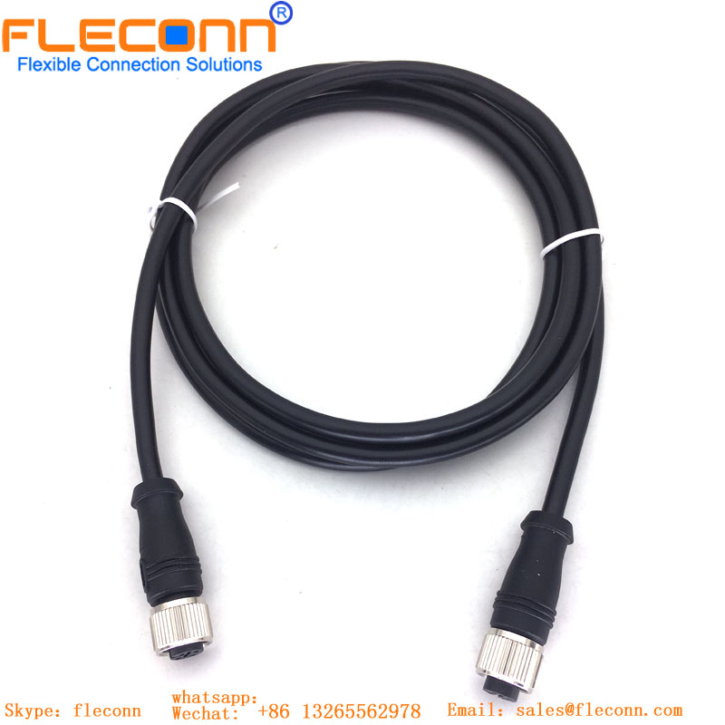 M12 Female Cable, 5 Pin Waterproof PUR Jacket Cable Assembly