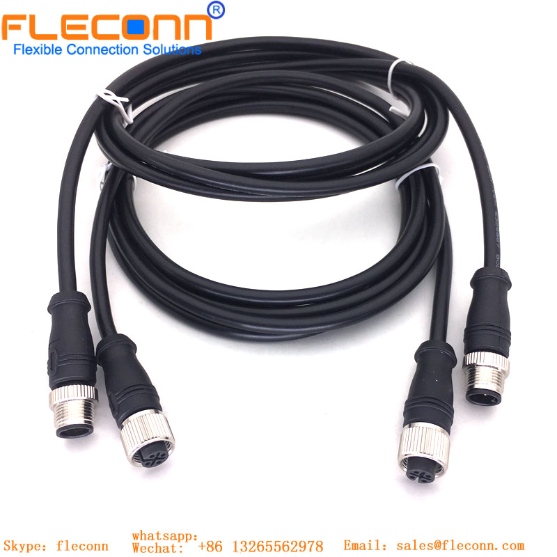M12 To M12 Cable,5 Pin A-Coded Wateproof Connector cable