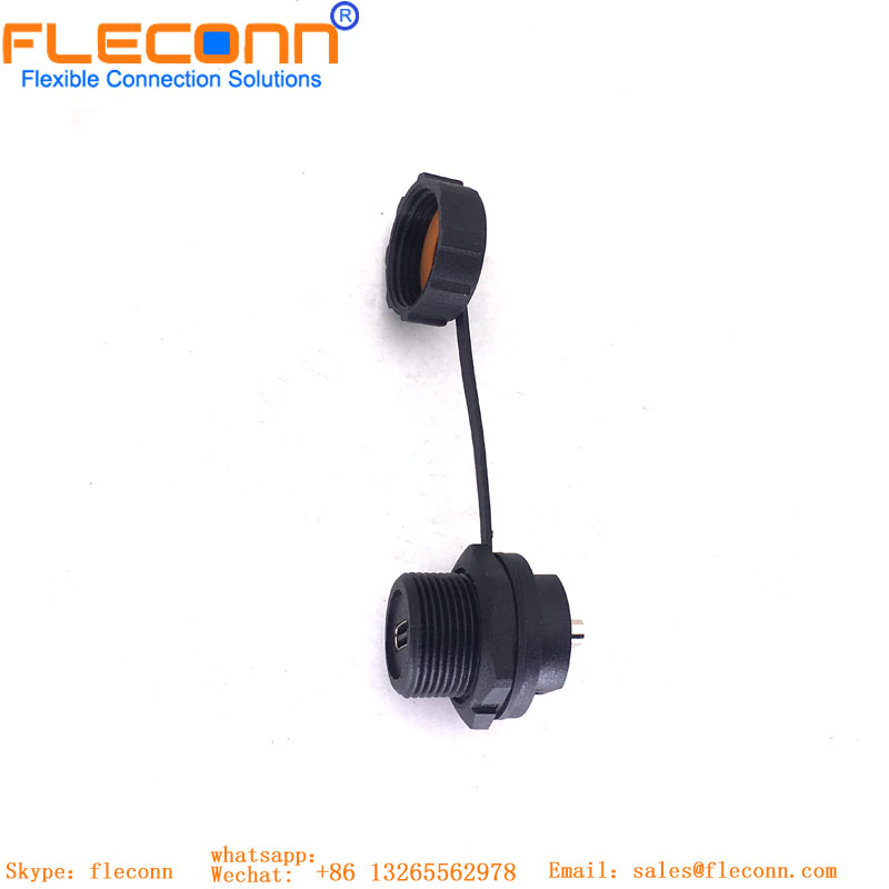 Waterproof USB C Panel Mount Connector
