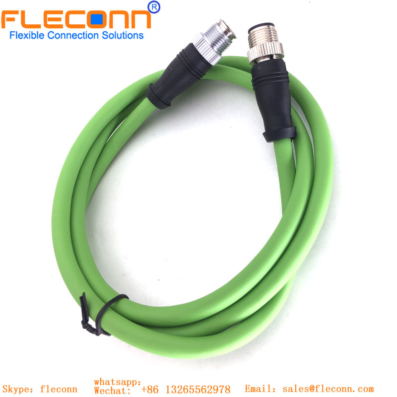 M12 Male To Male Connector Cable