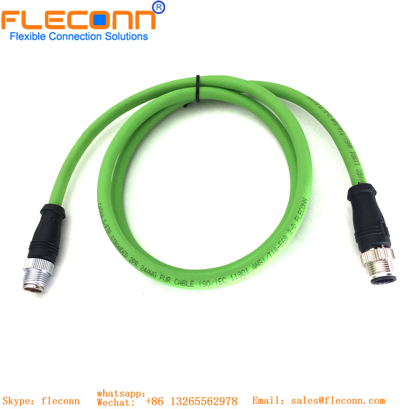 M12 Male To Male Connector Cable