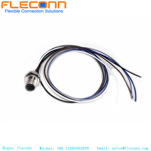 M12 5 Pin Male Panel Mount Connector With Cable