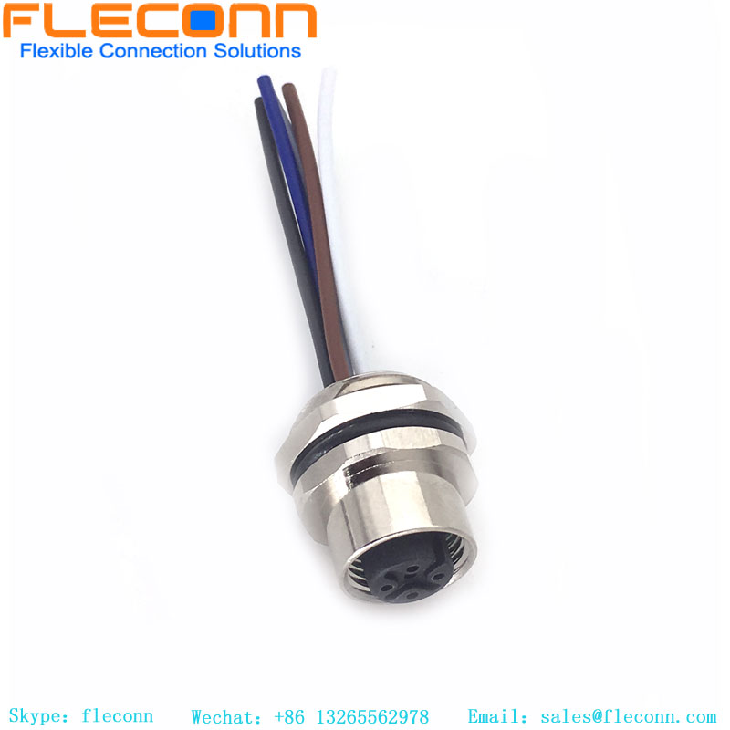 M12 5 Pin Panel Mount Connector Cable