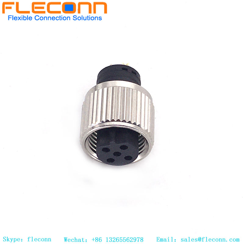M12 Molded Cable Connector， B-Code Straight 5pin Female Non-shield connector