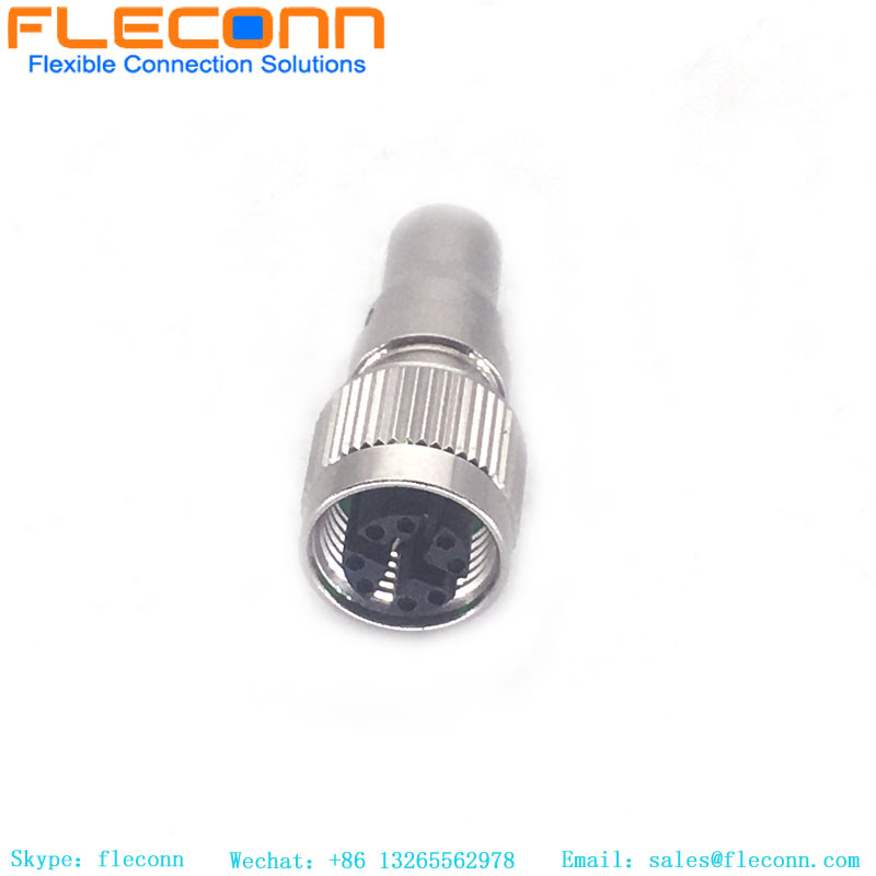 M12 8 Pin X-Coded Male Molded Connector