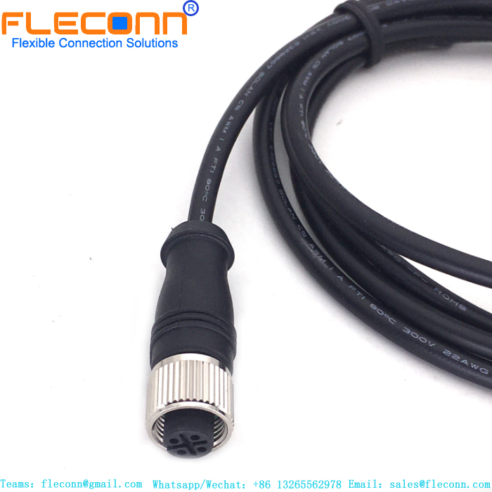 M12 4 Pin A-coded Female Cable FLECONN can produce high quality single ended M12 4 Pin A-code female cable